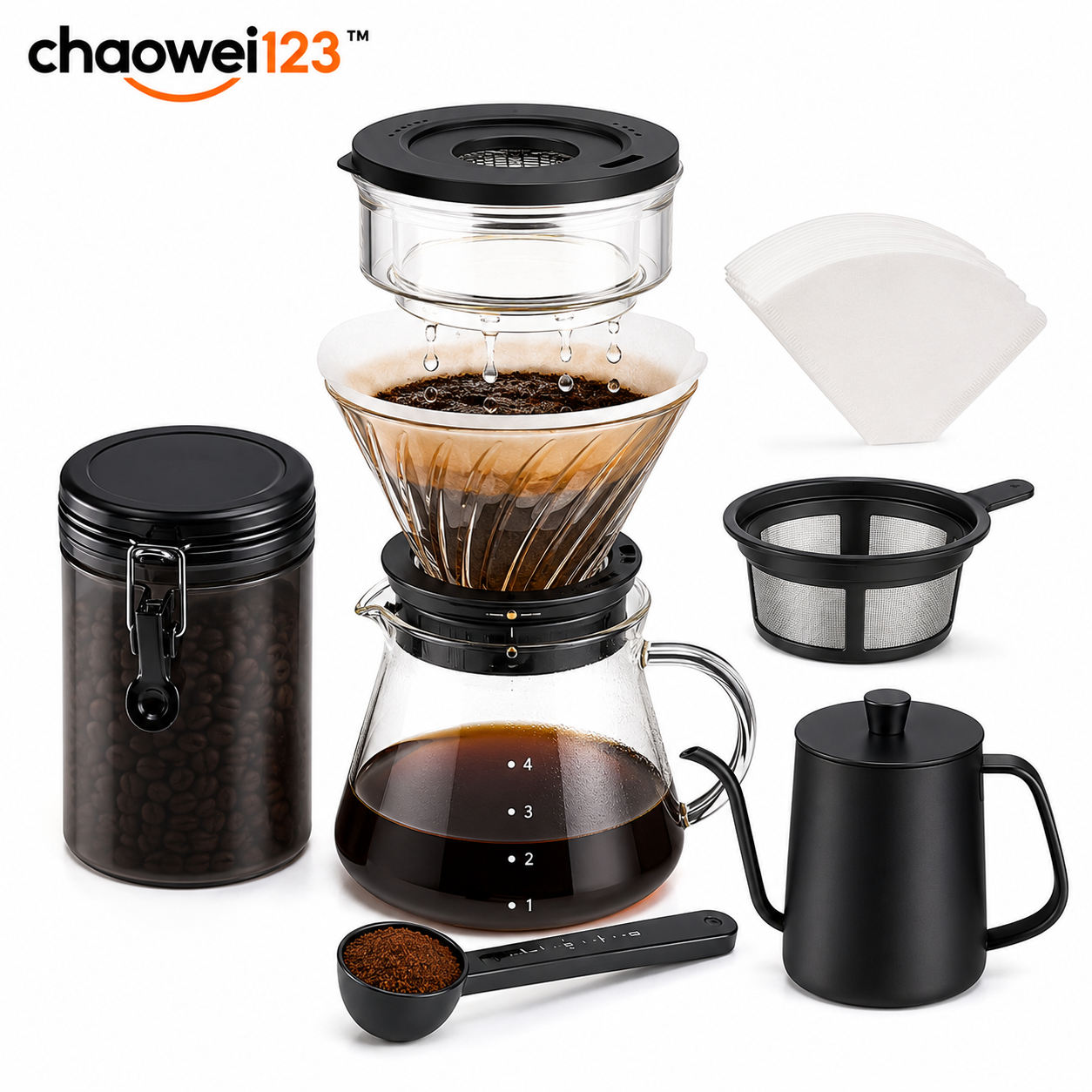 chaowei123™ BrewBalance Pro Modular Pour-Over Coffee Set
