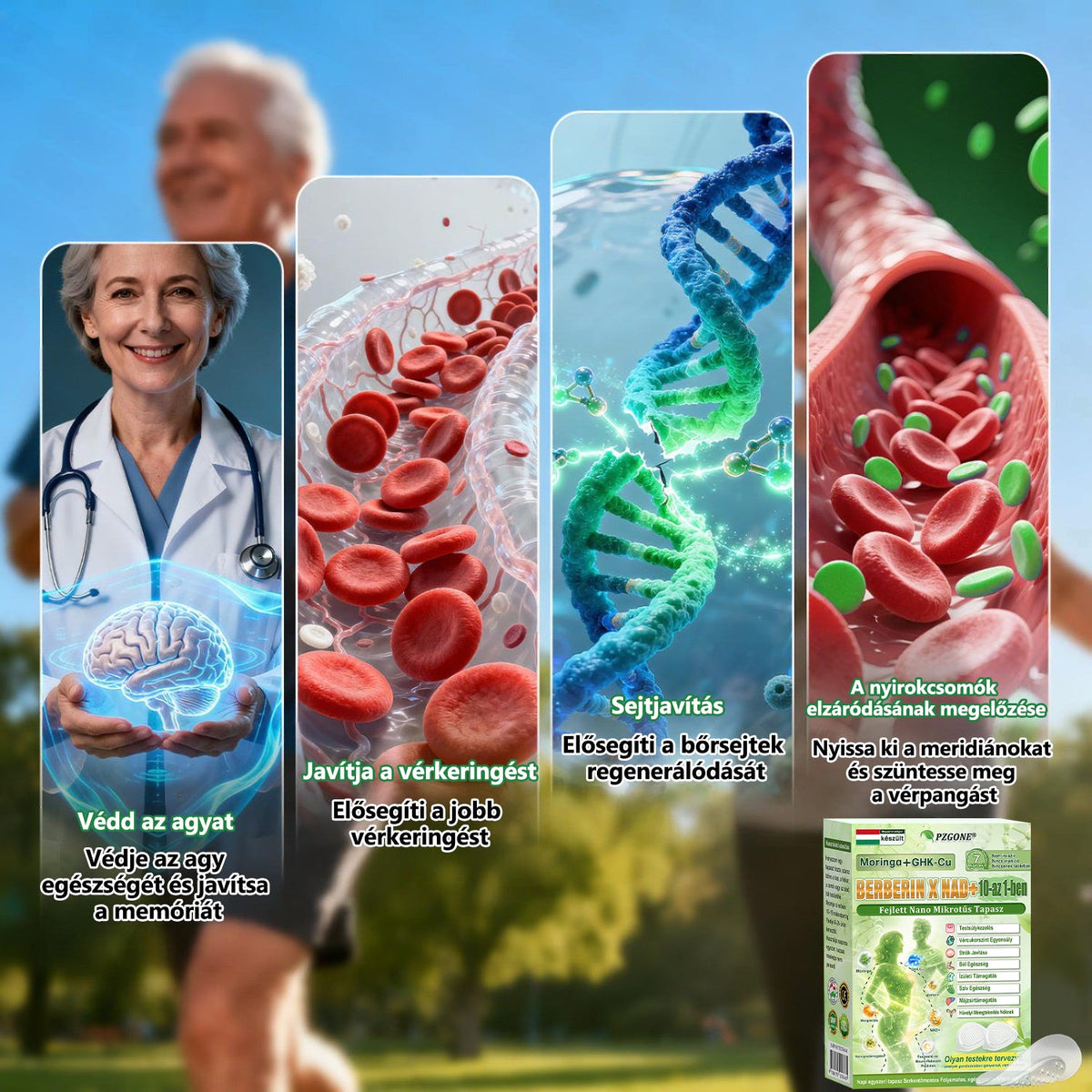 Hivatalos magyar üzlet | 👩‍⚕️🌲 PZGONE® Moringa · Berberin × NAD+ 10 az 1-ben fejlett nano-mikrotűs tapasz 🇭🇺 (Naponta csak egyszer) ✅ Elhízás, megereszkedett bőr, alacsony energiaszint, alvási apnoé, ízületi problémák és egyebek kezelésére