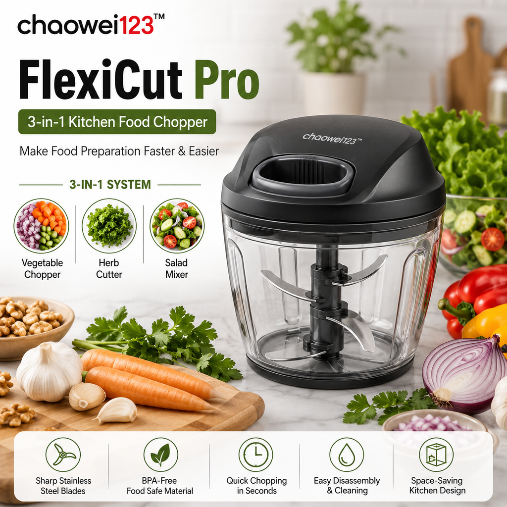 chaowei123™ FlexiCut Pro 3-in-1 Kitchen Food Chopper