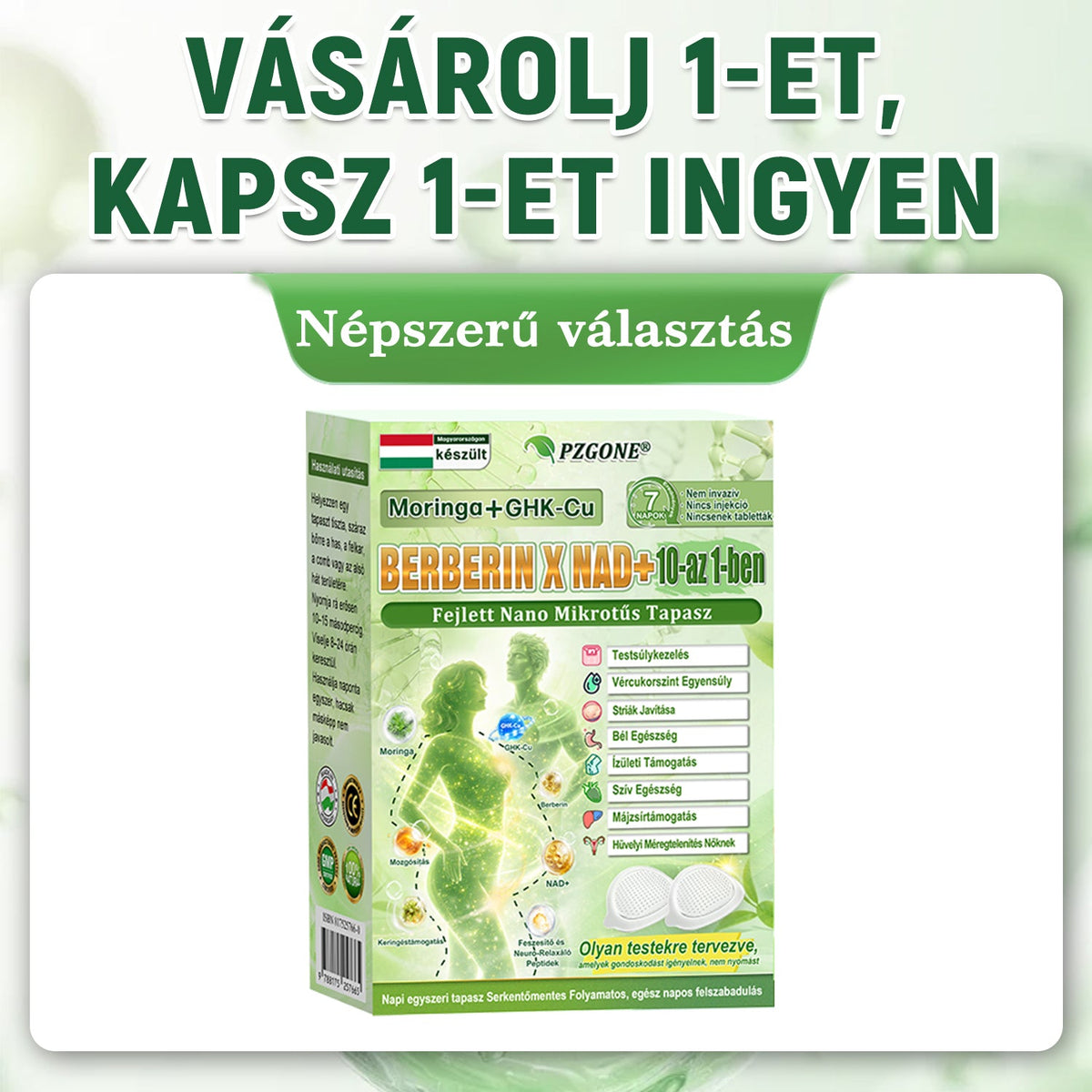 Hivatalos magyar üzlet | 👩‍⚕️🌲 PZGONE® Moringa · Berberin × NAD+ 10 az 1-ben fejlett nano-mikrotűs tapasz 🇭🇺 (Naponta csak egyszer) ✅ Elhízás, megereszkedett bőr, alacsony energiaszint, alvási apnoé, ízületi problémák és egyebek kezelésére