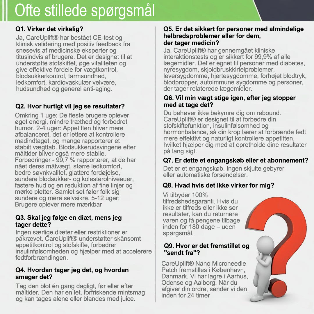 𝑶𝒇𝒇𝒊𝒄𝒊𝒆𝒍 𝑩𝒖𝒕𝒊𝒌 | 🍀🍀 CareUplift® Metabolic Nano Microneedle Patch 🇩🇰 Bruges én gang dagligt | Berberin + Moringa-formel Til dig, der ønsker støtte til vægtkontrol, en lettere hverdag og øget velvære ✅