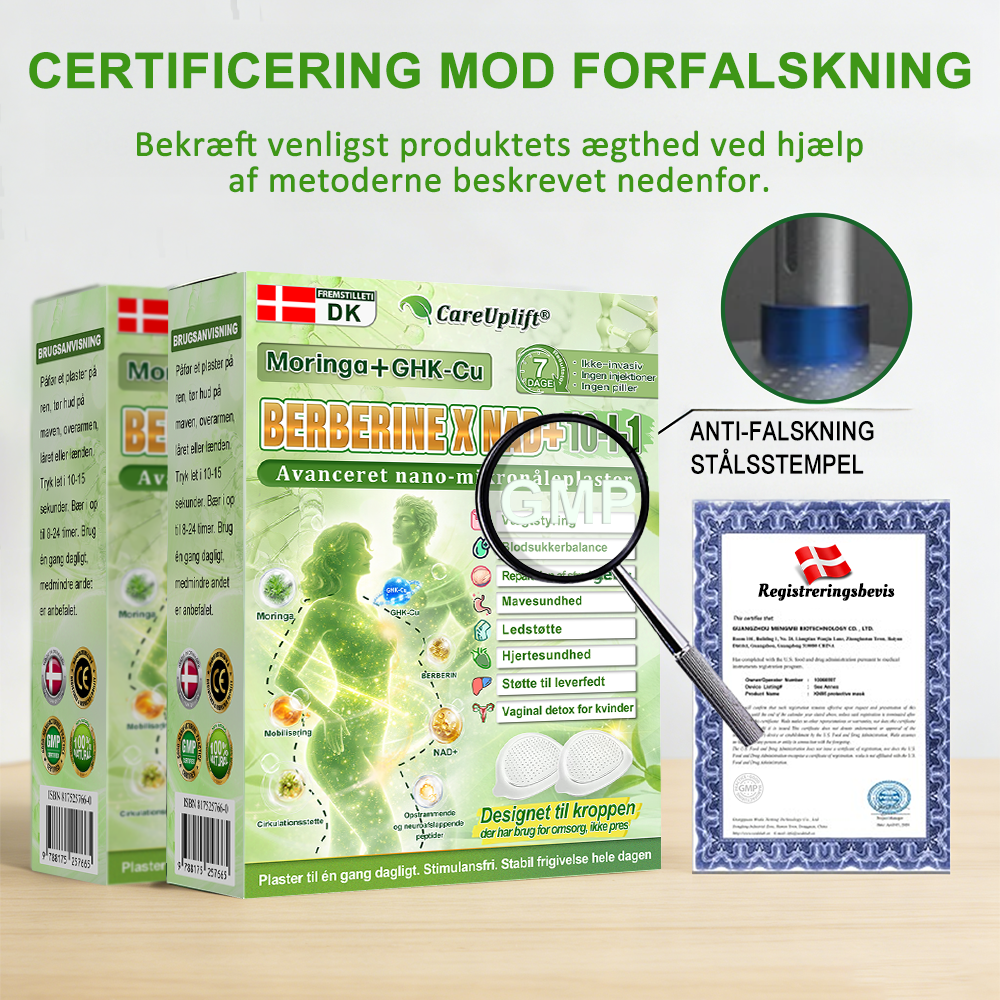 𝑶𝒇𝒇𝒊𝒄𝒊𝒆𝒍 𝑩𝒖𝒕𝒊𝒌 | 🍀🍀 CareUplift® Metabolic Nano Microneedle Patch 🇩🇰 Bruges én gang dagligt | Berberin + Moringa-formel Til dig, der ønsker støtte til vægtkontrol, en lettere hverdag og øget velvære ✅