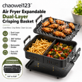 chaowei123™ Air Fryer Expandable Dual-Layer Crisping Basket