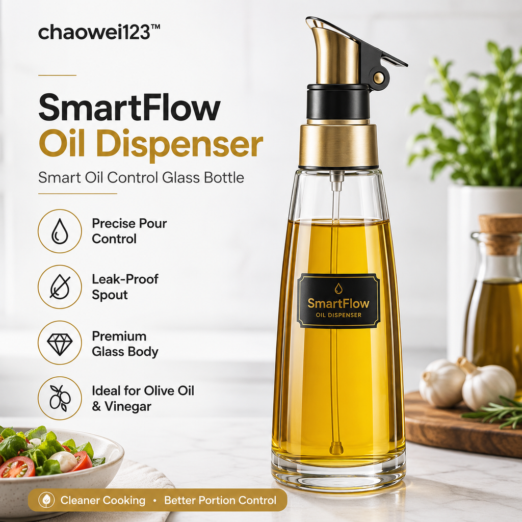 chaowei123™ SmartFlow Smart Oil Control Glass Dispenser Bottle