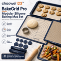 chaowei123™ BakeGrid Pro Modular Silicone Baking Mat Set
